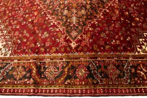 Semi Antique Red Geometric 11'5X14'5 Heriz Persian Rug