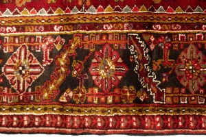 Semi Antique Red Geometric 11'5X14'5 Heriz Persian Rug