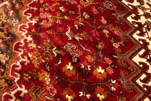 Semi Antique Red Geometric 11'5X14'5 Heriz Persian Rug