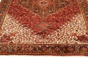 Semi Antique Red Geometric 11'5X14'5 Heriz Persian Rug