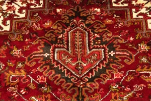 Semi Antique Red Geometric 11'5X14'5 Heriz Persian Rug