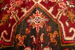 Semi Antique Red Geometric 11'5X14'5 Heriz Persian Rug