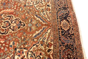 Antique Rusty Red Floral 10'3X14'5 Heriz Goravan Persian Rug