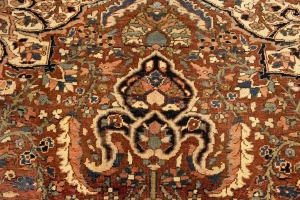Antique Rusty Red Floral 10'3X14'5 Heriz Goravan Persian Rug