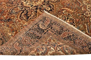 Antique Rusty Red Floral 10'3X14'5 Heriz Goravan Persian Rug