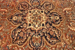Antique Rusty Red Floral 10'3X14'5 Heriz Goravan Persian Rug