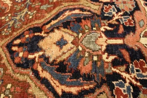 Antique Rusty Red Floral 10'3X14'5 Heriz Goravan Persian Rug