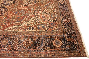 Antique Rusty Red Floral 10'3X14'5 Heriz Goravan Persian Rug