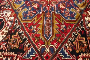 Semi Antique Red Geometric 10'7X13'6 Heriz Persian Rug