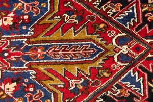 Semi Antique Red Geometric 10'7X13'6 Heriz Persian Rug