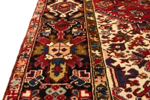 Semi Antique Red Geometric 10'7X13'6 Heriz Persian Rug