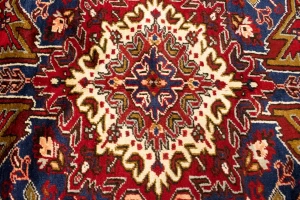 Semi Antique Red Geometric 10'7X13'6 Heriz Persian Rug
