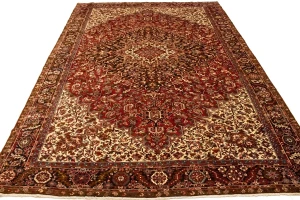 Antique Red Geometric 11X15 Heriz Persian Rug