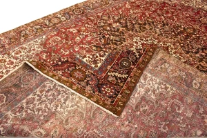 Antique Red Geometric 11X15 Heriz Persian Rug