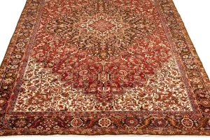 Antique Red Geometric 11X15 Heriz Persian Rug