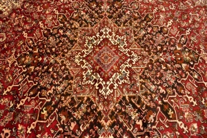Antique Red Geometric 11X15 Heriz Persian Rug