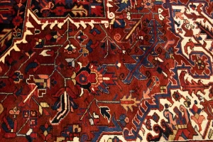 Semi Antique Red Geometric 11X15 Heriz Persian Rug