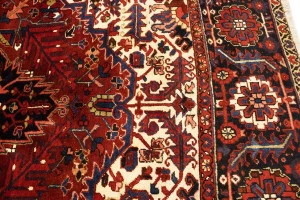Semi Antique Red Geometric 11X15 Heriz Persian Rug