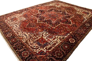 Semi Antique Red Geometric 11X15 Heriz Persian Rug