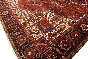 Semi Antique Red Geometric 11X15 Heriz Persian Rug