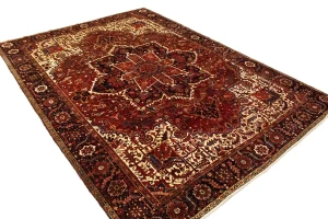 Semi Antique Red Geometric 11X15 Heriz Persian Rug