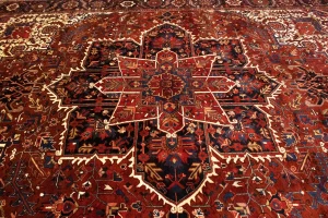 Semi Antique Red Geometric 11X15 Heriz Persian Rug