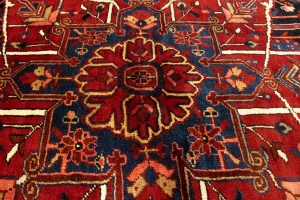 Semi Antique Red Geometric 11X15 Heriz Persian Rug