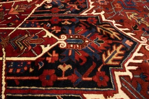 Semi Antique Red Geometric 11X15 Heriz Persian Rug