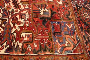 Semi Antique Red Geometric 11X14 Heriz Persian Rug