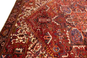 Semi Antique Red Geometric 11X14 Heriz Persian Rug
