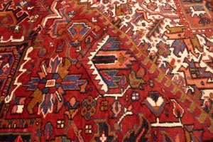 Semi Antique Red Geometric 11X14 Heriz Persian Rug