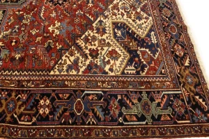 Semi Antique Red Geometric 10'4X15'7 Heriz Persian Rug