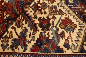 Semi Antique Red Geometric 10'4X15'7 Heriz Persian Rug