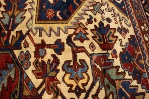 Semi Antique Red Geometric 10'4X15'7 Heriz Persian Rug