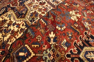 Semi Antique Red Geometric 10'4X15'7 Heriz Persian Rug