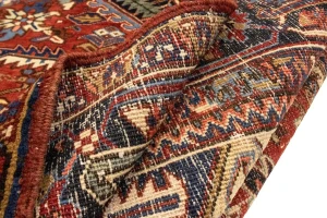 Semi Antique Red Geometric 10'4X15'7 Heriz Persian Rug