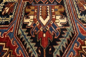 Semi Antique Red Geometric 10'4X15'7 Heriz Persian Rug
