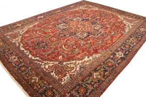 Semi Antique Red Floral 11X15 Goravan Heriz Persian Rug