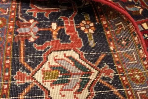 Semi Antique Red Floral 11X15 Goravan Heriz Persian Rug