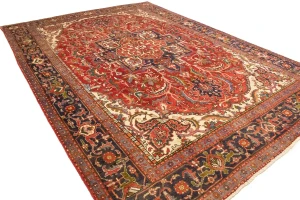 Semi Antique Red Floral 11X15 Goravan Heriz Persian Rug