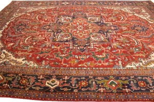 Semi Antique Red Floral 11X15 Goravan Heriz Persian Rug
