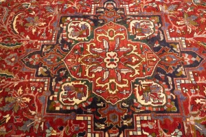 Semi Antique Red Floral 11X15 Goravan Heriz Persian Rug