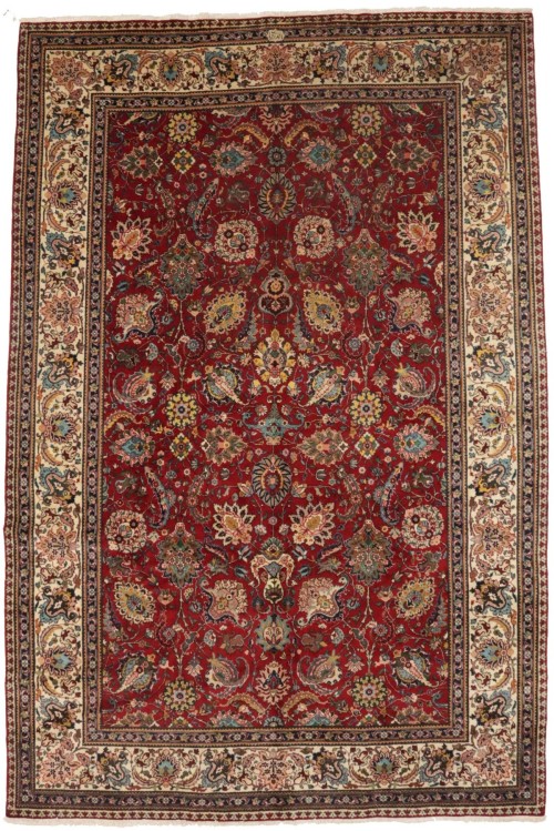 Semi Antique Red Traditional 10X15 Tabriz Persian Rug