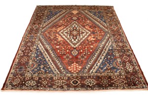 Semi Antique Rusty Red Floral 11X13 Bakhtiari Persian Rug