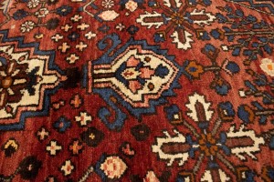 Semi Antique Rusty Red Floral 11X13 Bakhtiari Persian Rug