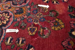 Antique Red Traditional 10'5X16'7 Mashad Persian Rug