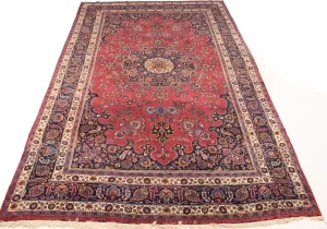 Antique Red Traditional 10'5X16'7 Mashad Persian Rug