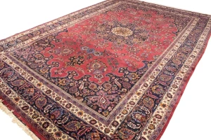 Antique Red Traditional 10'5X16'7 Mashad Persian Rug