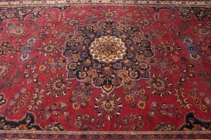 Antique Red Traditional 10'5X16'7 Mashad Persian Rug