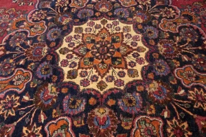 Antique Red Traditional 10'5X16'7 Mashad Persian Rug